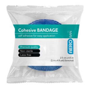 AEROBAN Blue Cohesive Bandage 2.5cm x 4.5M