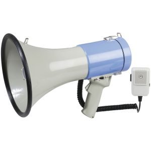 Megaphone PA 25WRMS with Siren for attracting attention during a rescue or emergency.