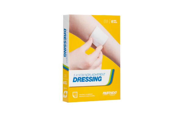 D3 Non-Adherent Dressing, 5 X 5cm, 6pk