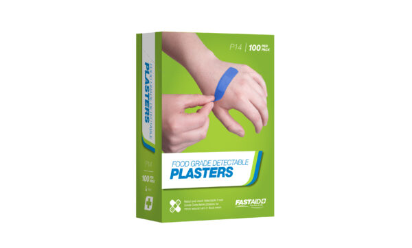 P14 Food Grade Plasters, Metal and Visual Detectable, Plastic, 72 X 19mm, 100pk