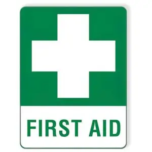 workplace first aid sign