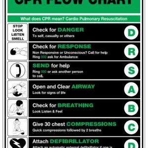 Safety Poster, Basic Life Support Flowchart (CPR)