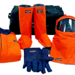 This Arc Flash Switching Kit is rated to 52 Cal/cm2 and includes X50 standard Hood, X50 Coat and X50 Leggings. T40 Gloves, Safety Glasses and Gear Bag. This new light weight system is ideal for hot conditions and wicks moisture away from the body improving wearer comfort. The ergonomic design includes an action back, underarm gussets and articulated sleeves for greater range of movement and improved comfort levels. SKU: EASKCLHSX50 Add to Enquiry Description